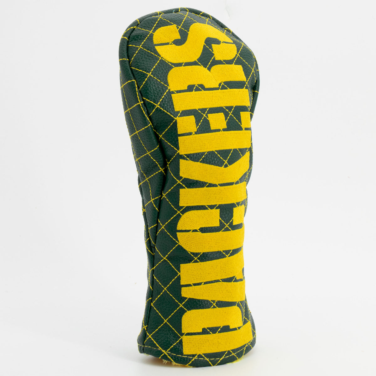 Green Bay Packers Solid Fairway quilted headcover, angled view