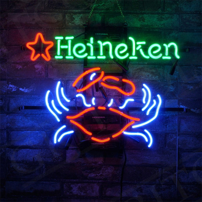 Heineken Beer Crab Neon Signs Light - Club Rehab