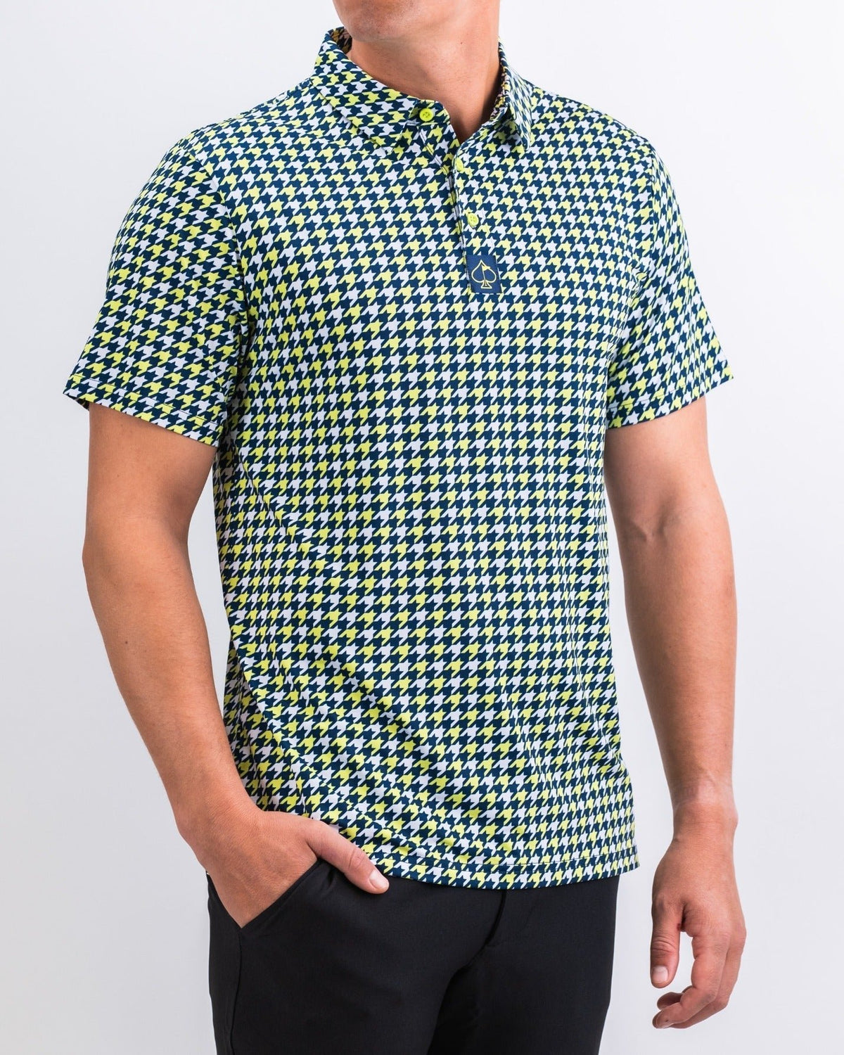 Houndstooth Lime - S - Club Rehab
