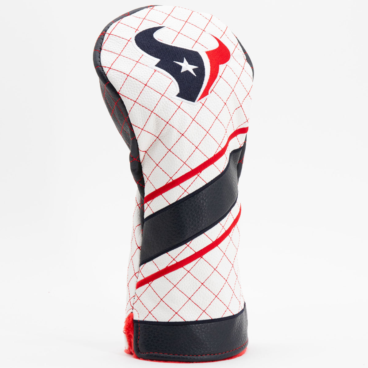 Houston Texans Striped Driver quilted headcover, angled view