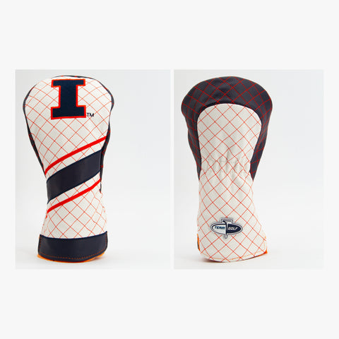 Illinois Fighting Illini Gestreiftes gestepptes Driver-Headcover