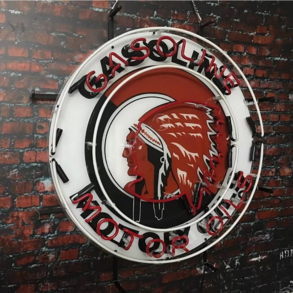 Indian Motor Oils Gasoline Neon Signs - Club Rehab