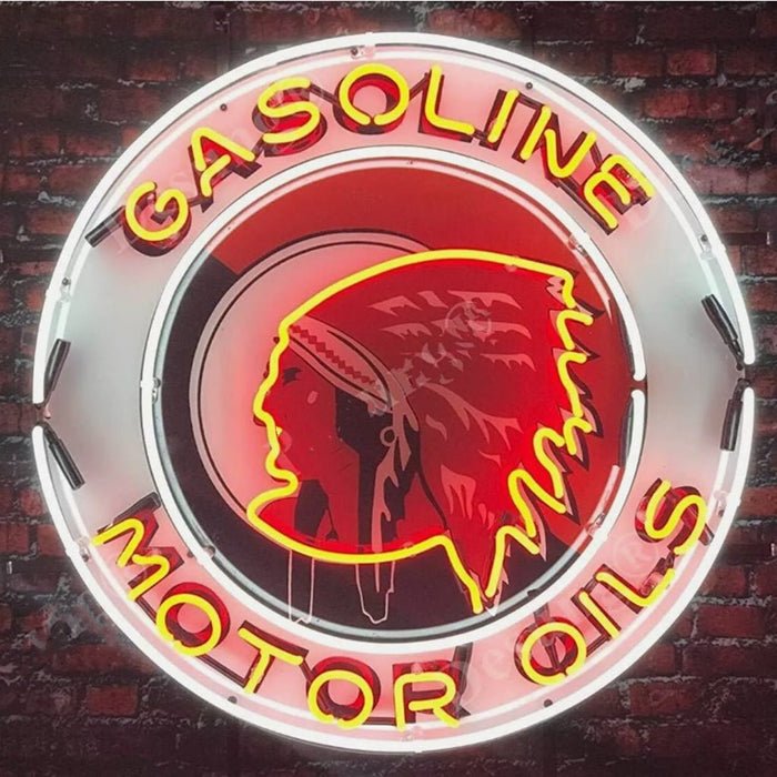 Indian Motor Oils Gasoline Neon Signs - Club Rehab
