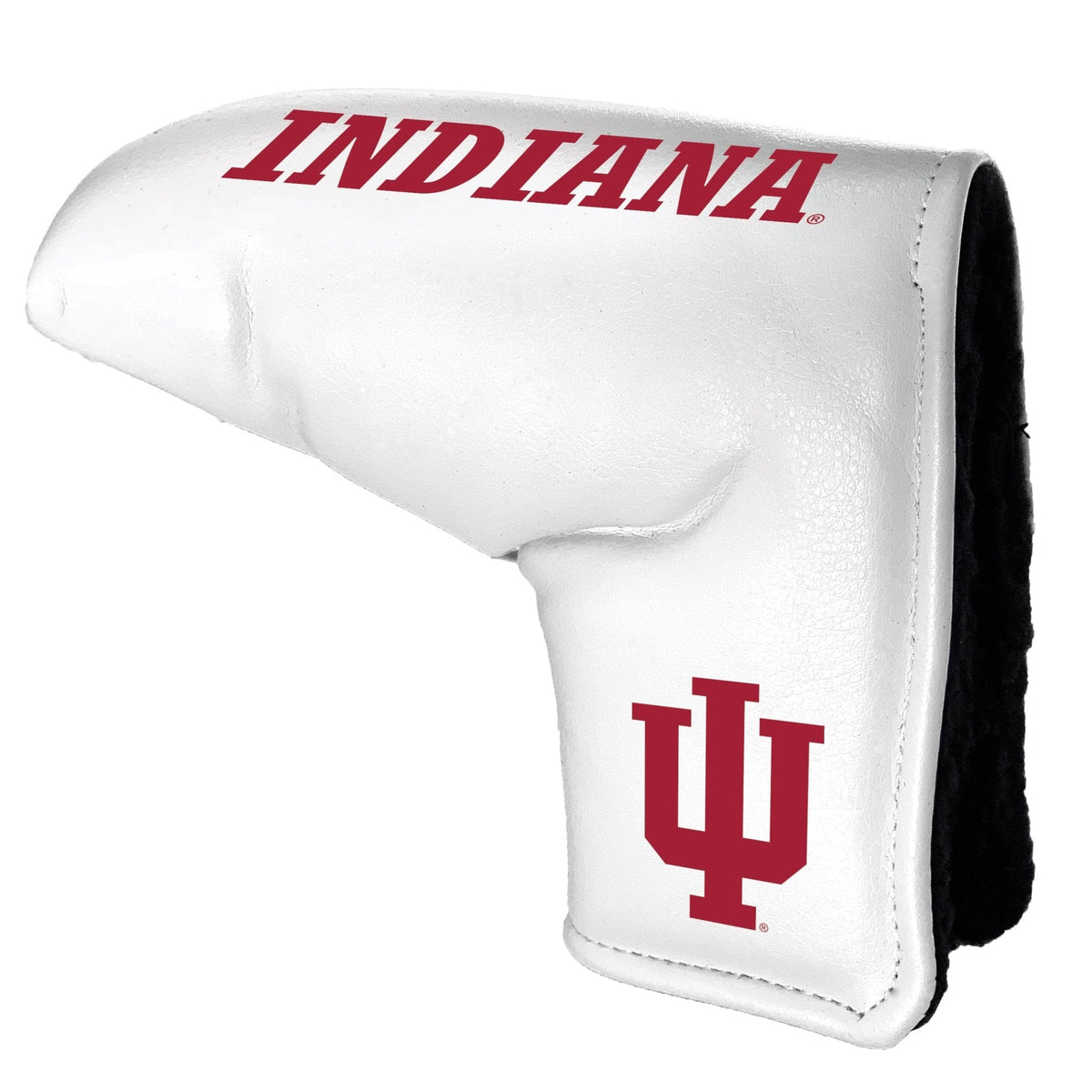 White Indiana printed Tour Blade putter cover with red Indiana and IU logos