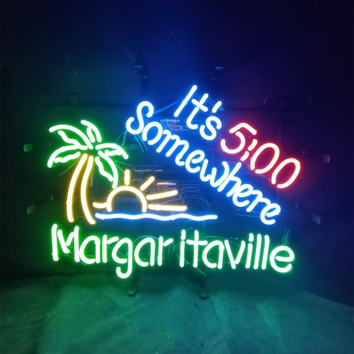 It's 5 o'clock Somewhere Margaritaville Neon Signs - Club Rehab