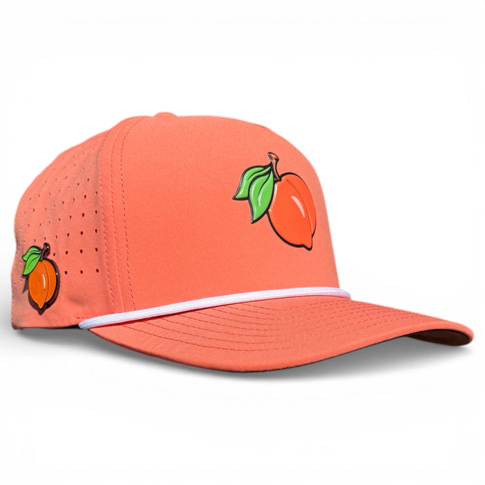 Just Peachy Golf Hat | Snapback Cap | Built-in Magnetic Ball Marker Holder + Marker Included | Adjustable Peach - Club Rehab