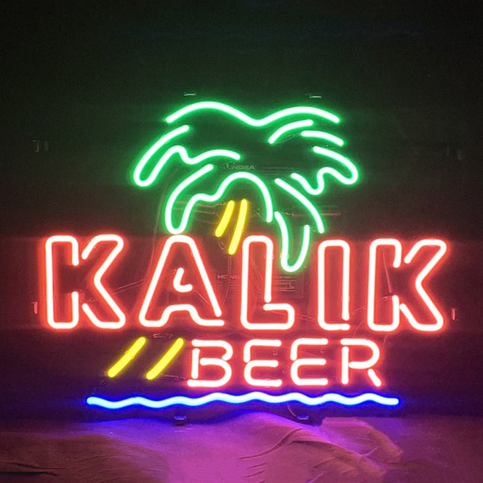 Kalik Beer Coconut Palm Tree Neon Signs Light - Red - Club Rehab