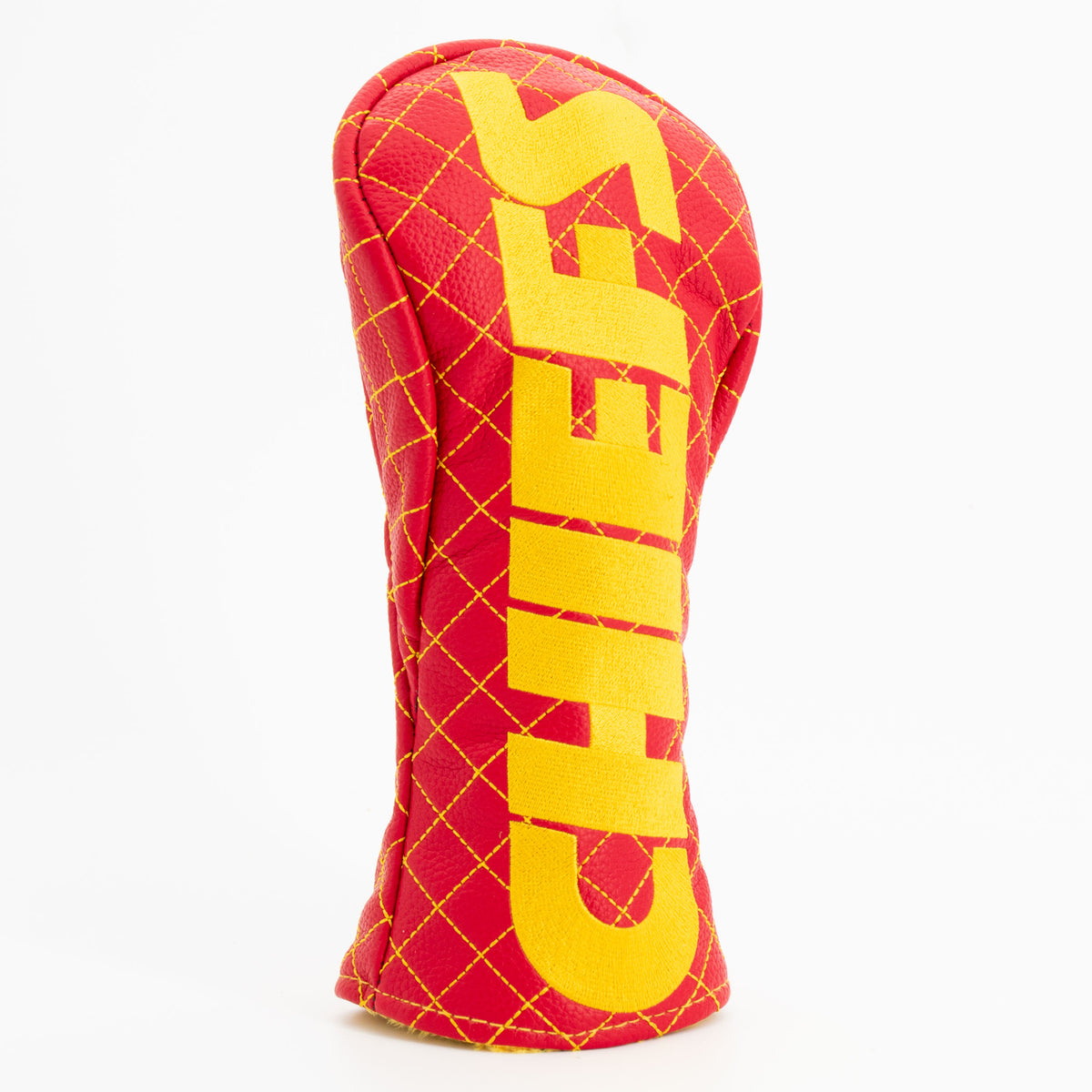 Kansas City Chiefs Solid Fairway quilted headcover, angled view