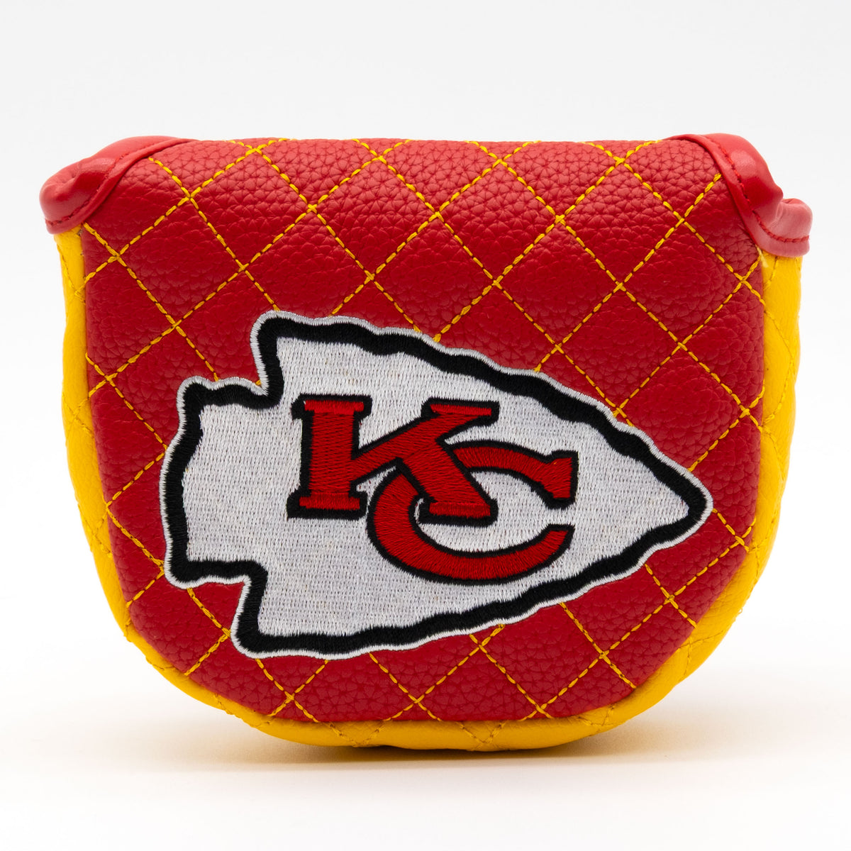 Kansas City Chiefs Solid Mallet Putter quilted headcover, front view
