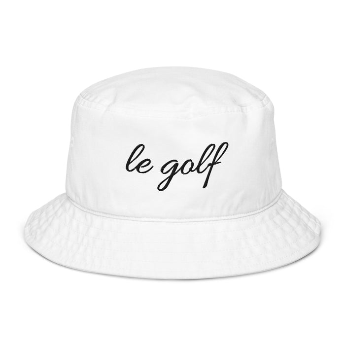 le golf Bucket Hat, Embroidered Golf Hat for Women & Men – Minimalist Country Club Style - Bio White - Club Rehab