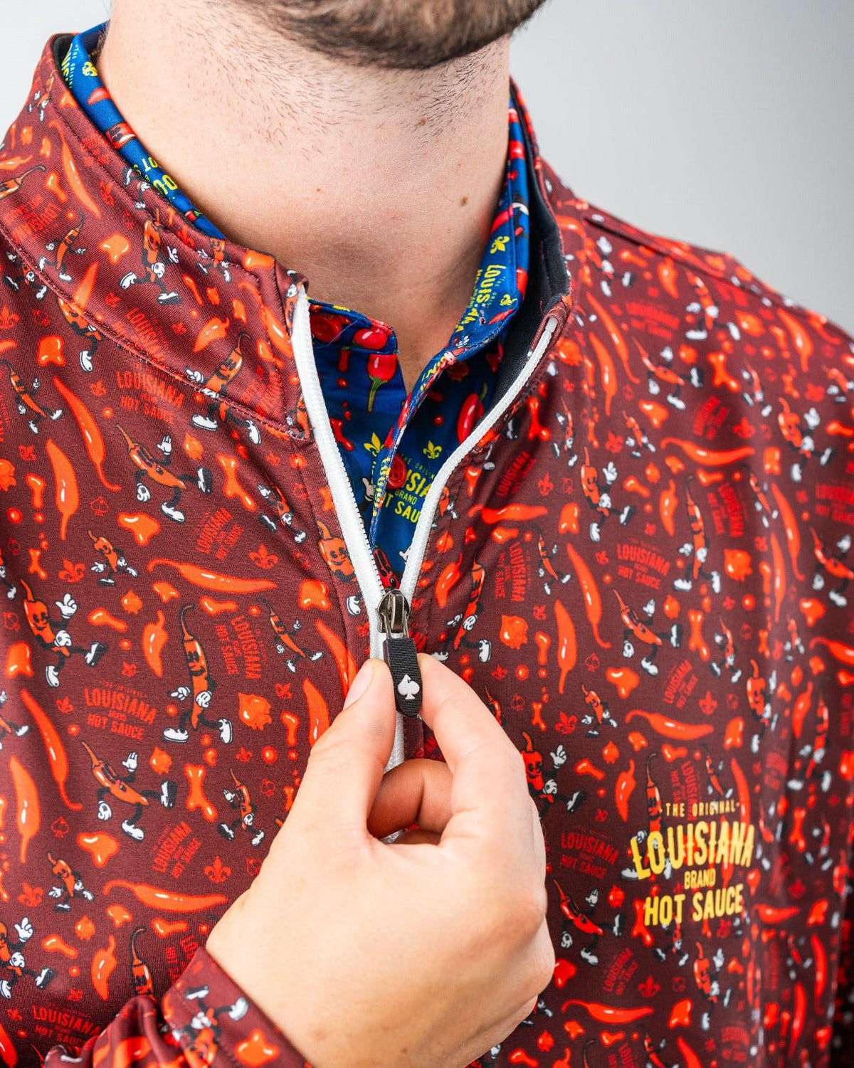 Louisiana Hot Sauce - Dancing Peppers Performance Pullover - S - Club Rehab