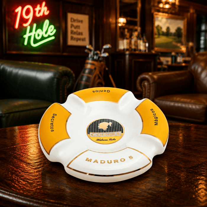Maduro 5 Round Ceramic Cigar Ashtray Collection - White - Club Rehab