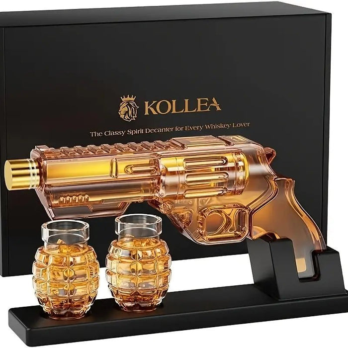 Magnum Revolver Whiskey Decanter Set - Club Rehab