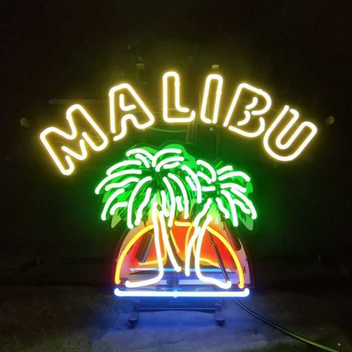 Malibu Beer Palm Tree Neon Signs - Club Rehab