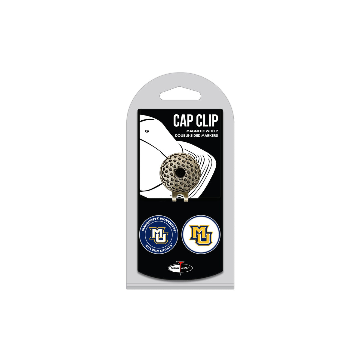MARQUETTE hat clip with two golf ball markers