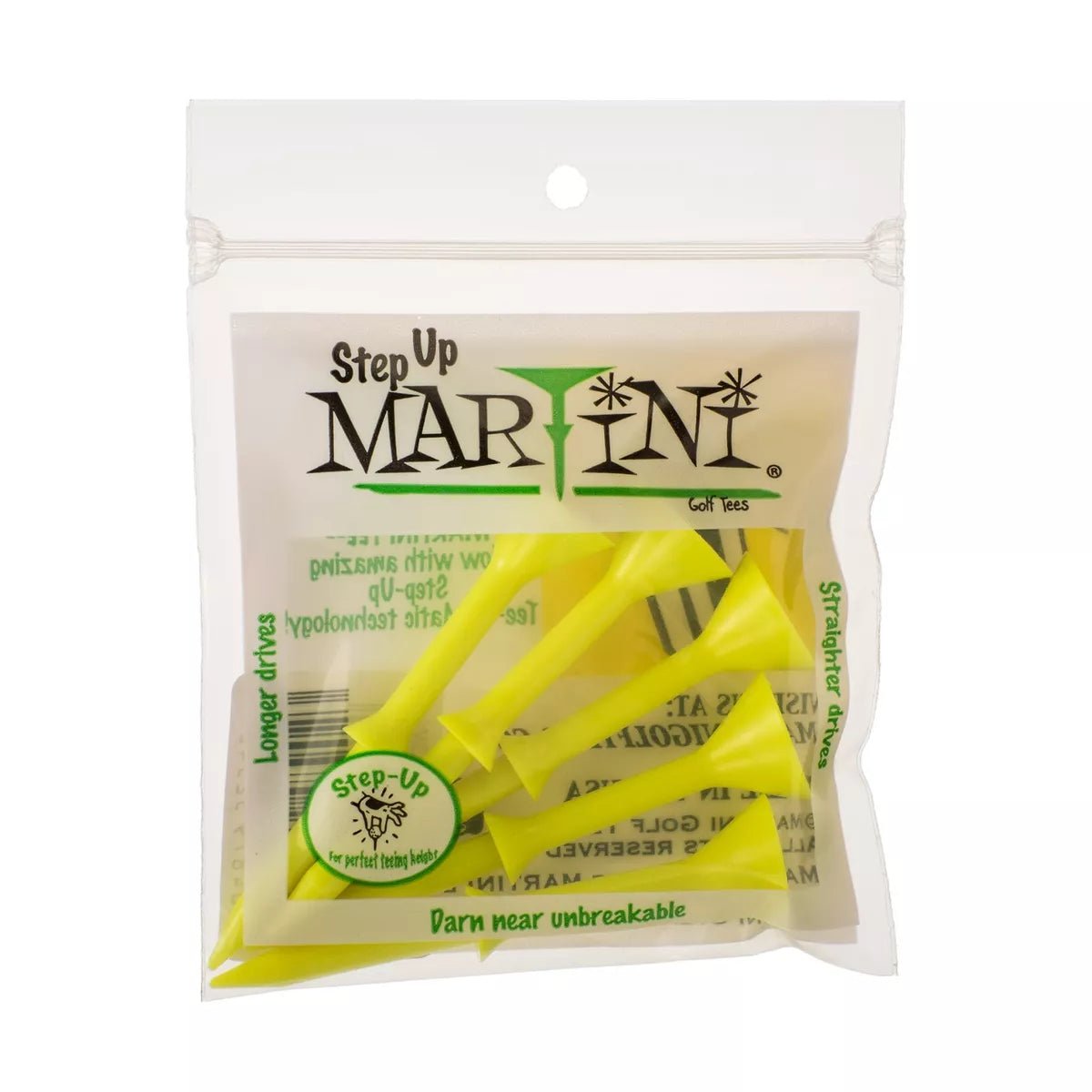 Martini 3 - 1/4 inch Golf Tees - Step up Yellow - Club Rehab