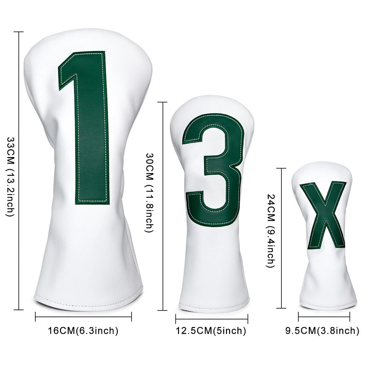 Masters Caddie Number Headcovers - size guide for White Driver, 3 Fairway and X Hybrid covers