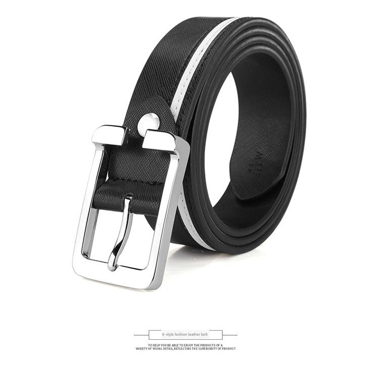 Men's Leather White Casual Belt K - style Golf - Blue 105cm - Club Rehab
