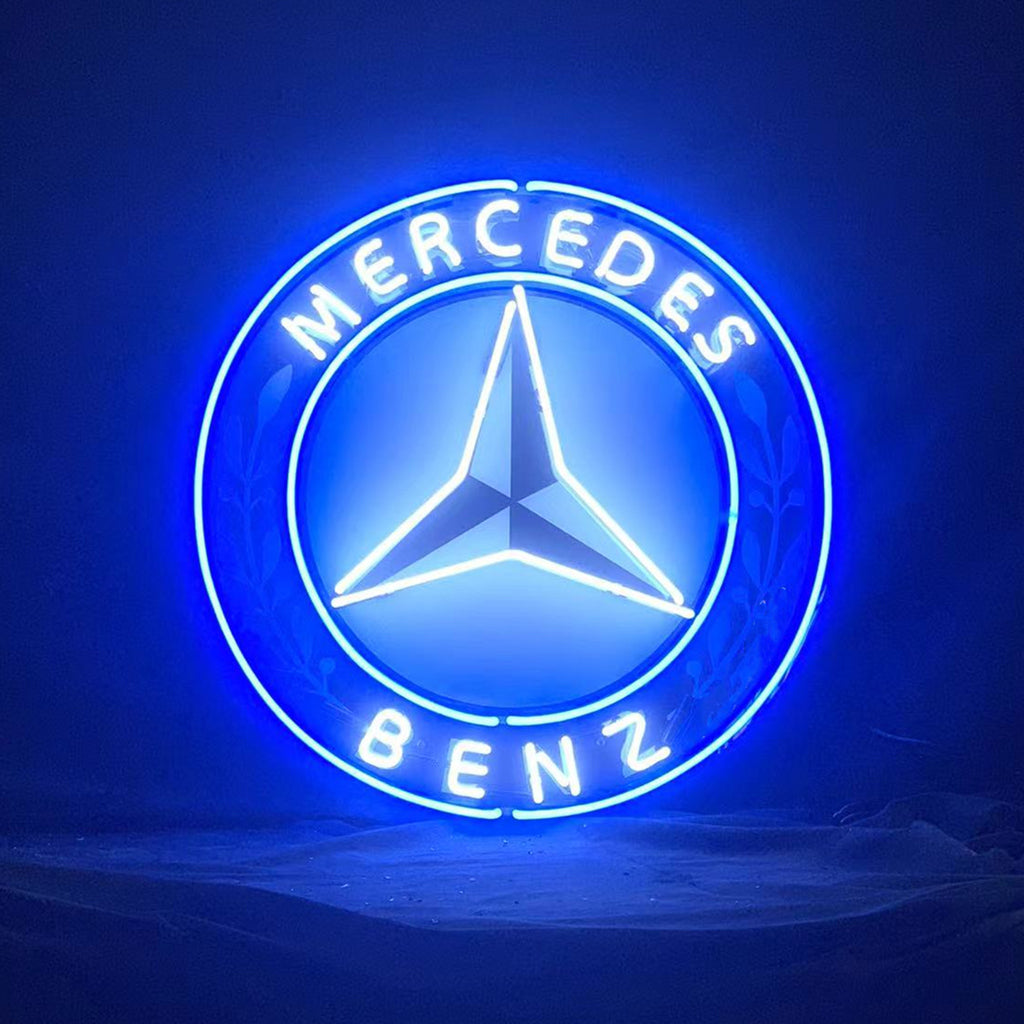 Mercedes Benz Auto Car Logo Neon Signs, Black version
