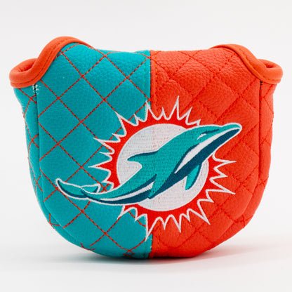 Miami Dolphins Quilted Headcovers – Fins Up Collection - Mallet Putter Split - Club Rehab