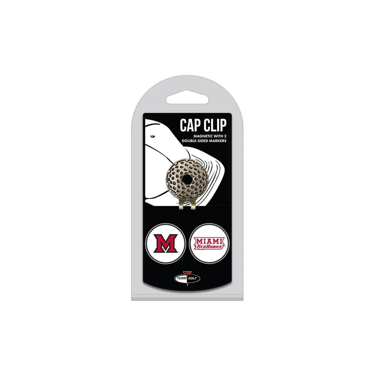 MIAMI OF OHIO hat clip with two golf ball markers
