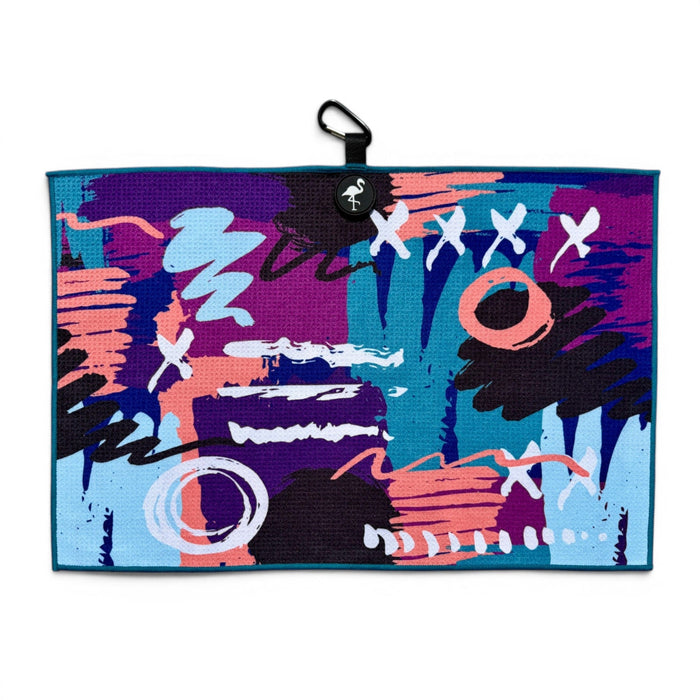 Midnight Mayhem Golf Towel | 24” x 16” Microfiber Towel | Magnetic Clip & Carabiner | Premium Golf Accessory - Club Rehab