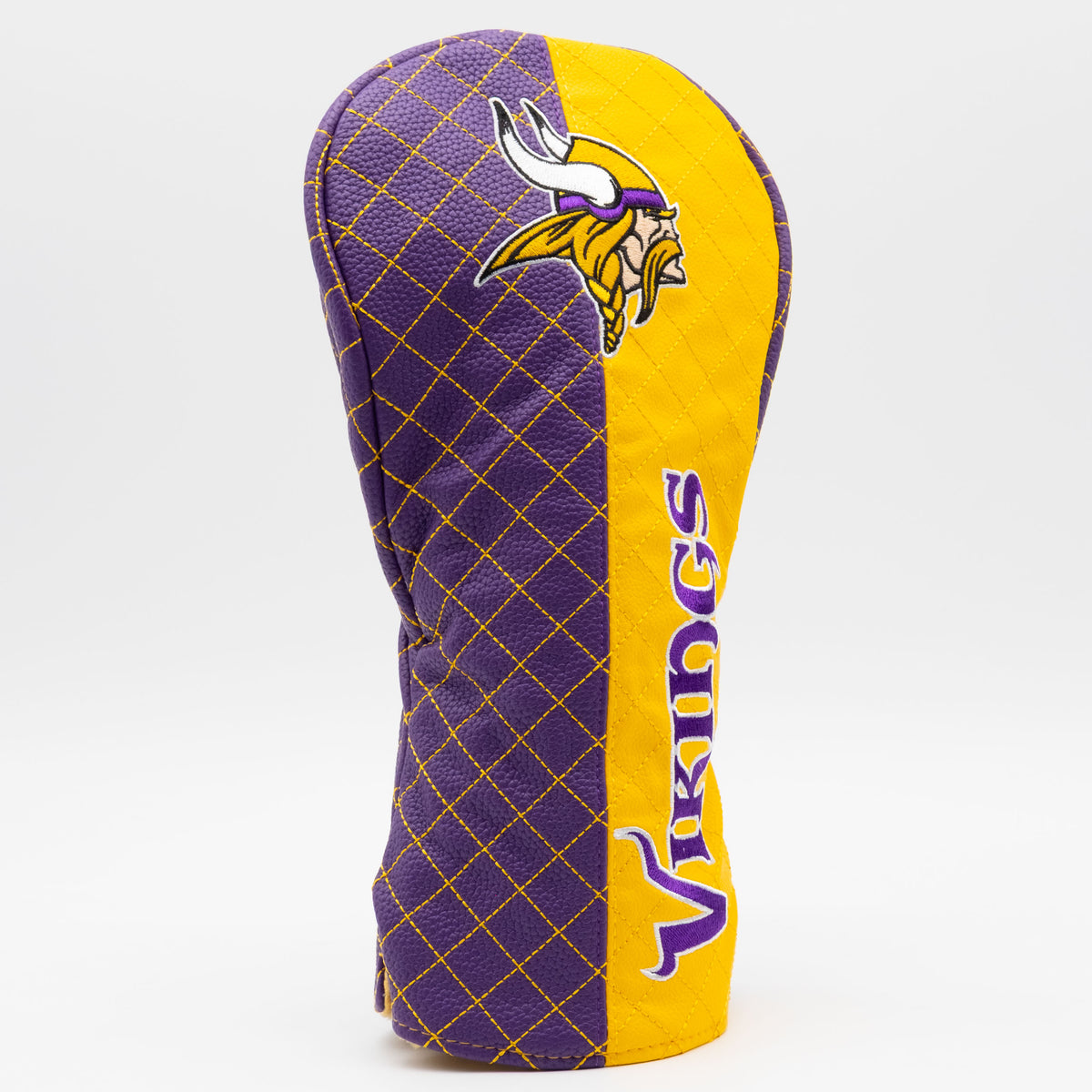 Minnesota Vikings Split Driver quilted headcover, angled view