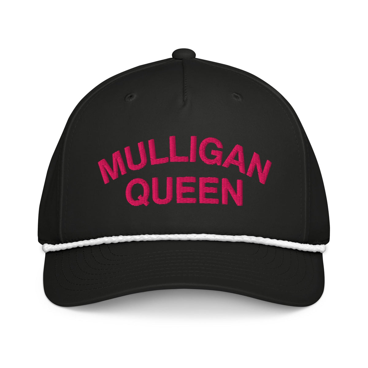 Mulligan Queen Embroidered Golf Rope Hat for Women - Black/White - Club Rehab
