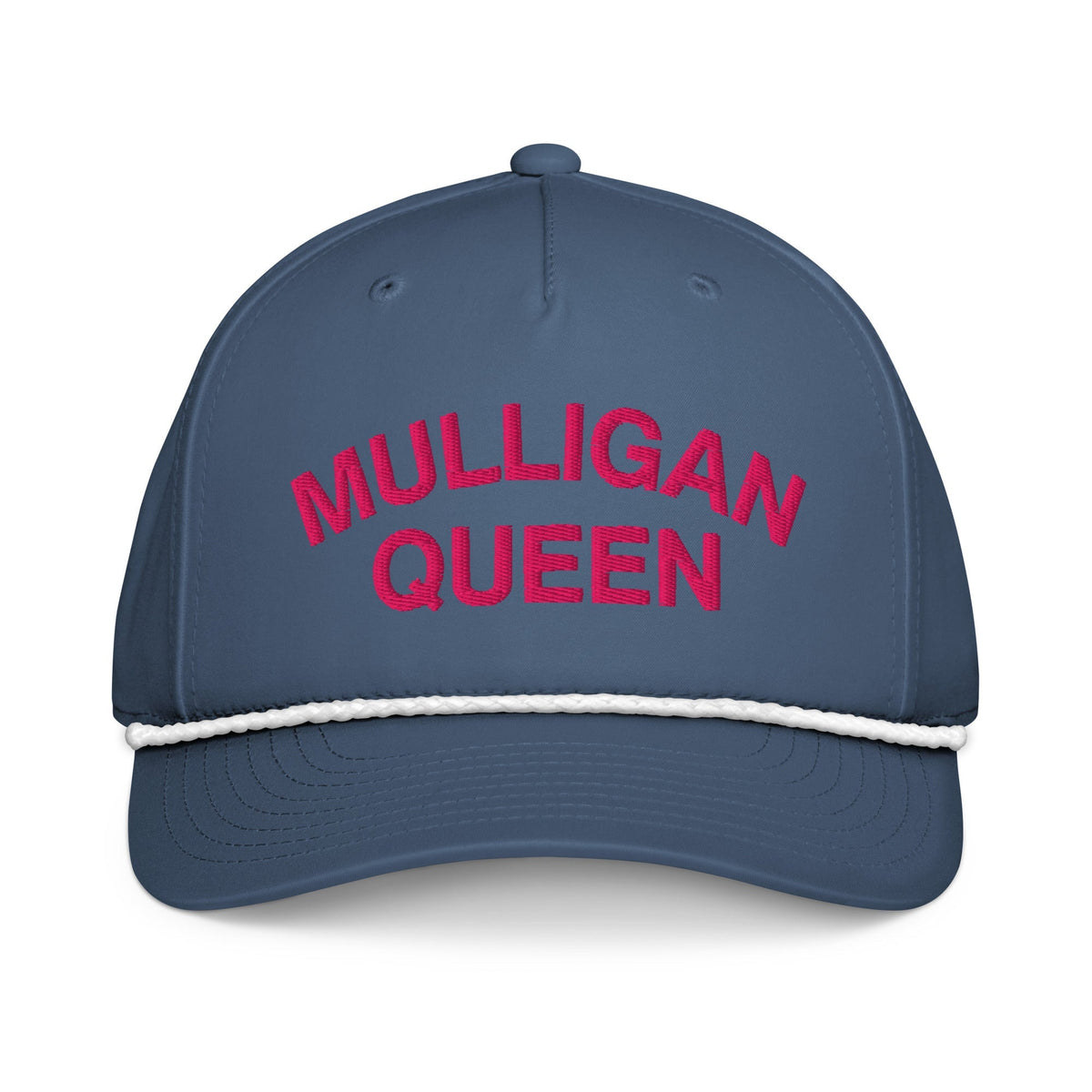Mulligan Queen Embroidered Golf Rope Hat for Women - Light Blue/White - Club Rehab