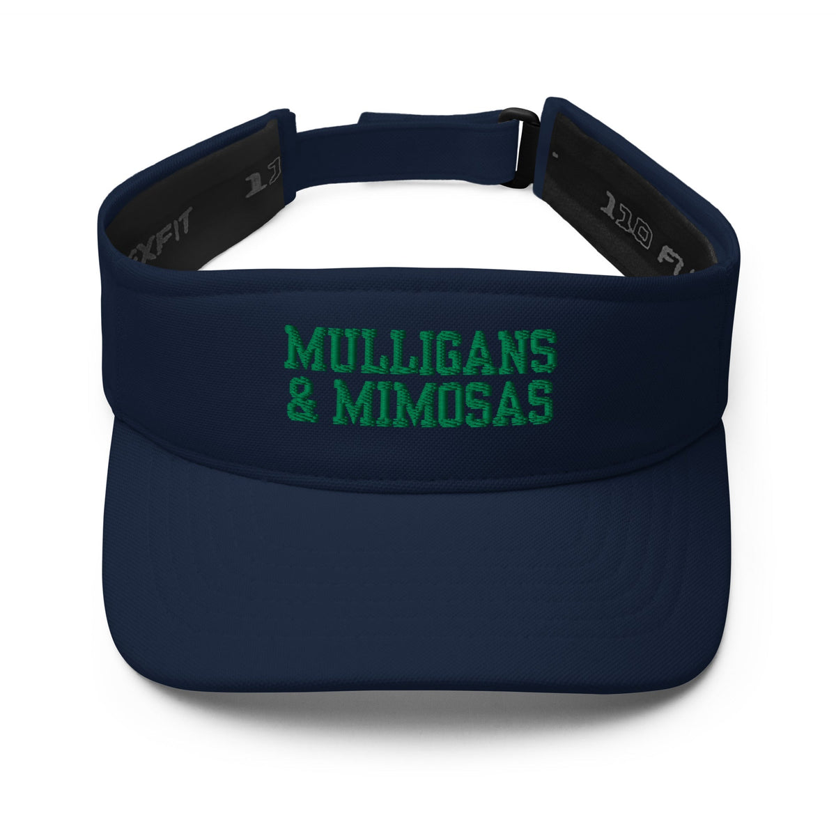 Mulligans & Mimosas Embroidered Golf Visor for Women - Navy - Club Rehab