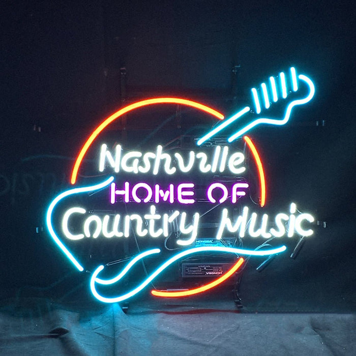 Nashville Home of Country Muisc Guitar Neon Signs - Club Rehab