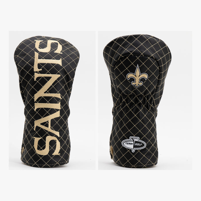New Orleans Saints Solid Quilted Driver Headcover, front and back views