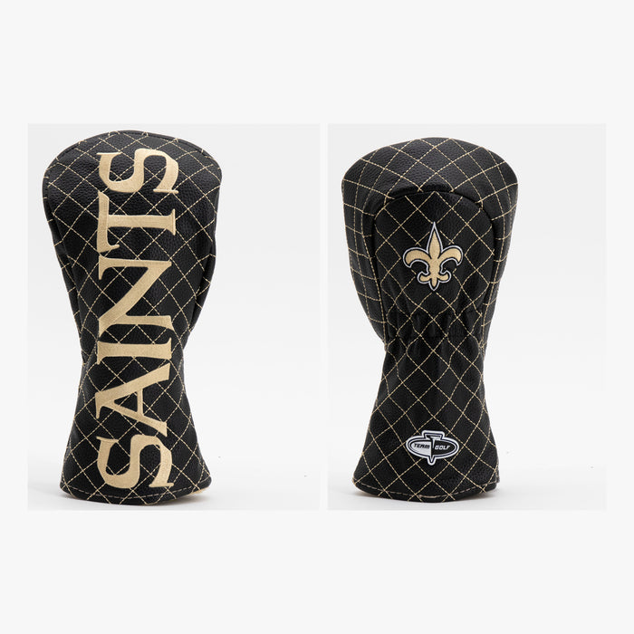 New Orleans Saints Solid Quilted Fairway Headcover, front and back views