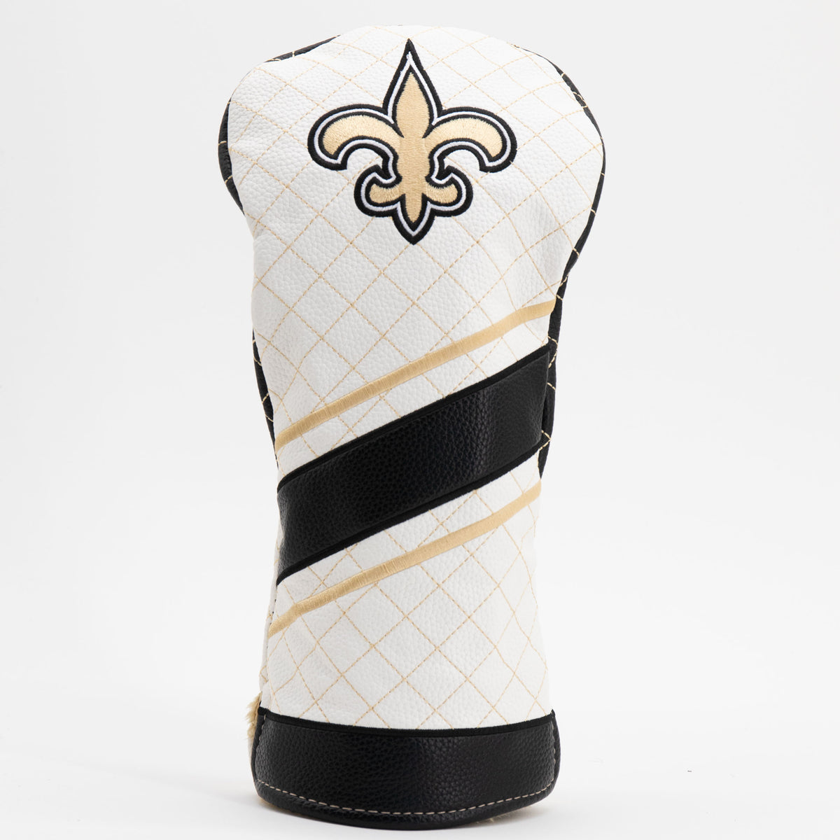 New Orleans Saints Striped Driver quilted headcover, front view