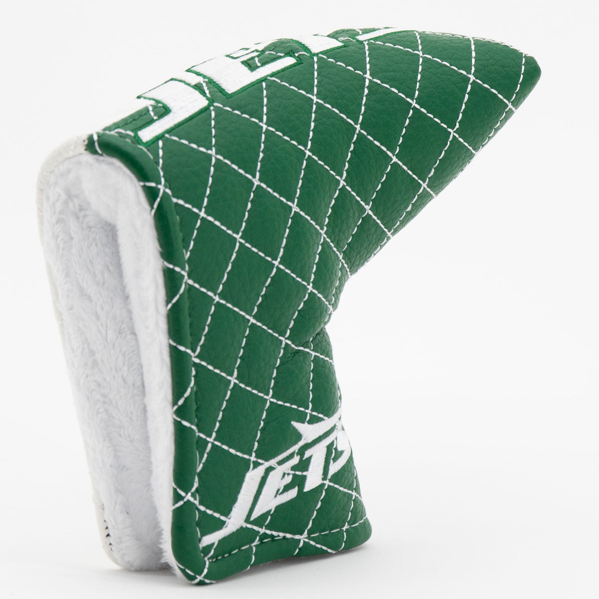 New York Jets Split Blade Putter quilted headcover, opening detail