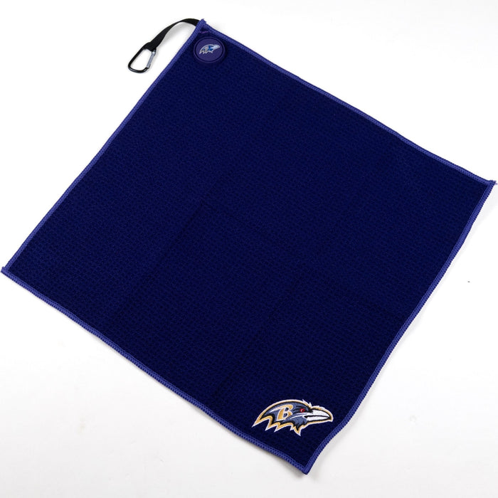 NFL Team Magnetic Embroidered Golf Towel – 15" x 15" - Baltimore Ravens - Club Rehab