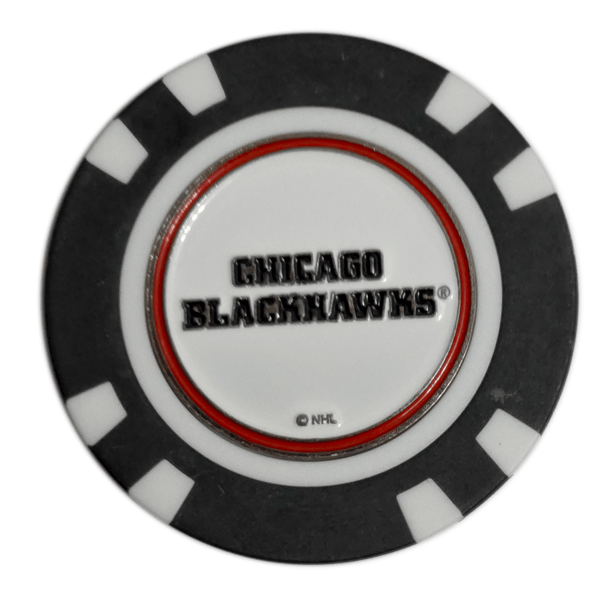 Officially Licensed Chicago Blackhawks Poker Chip Golf Ball Marker - Club Rehab