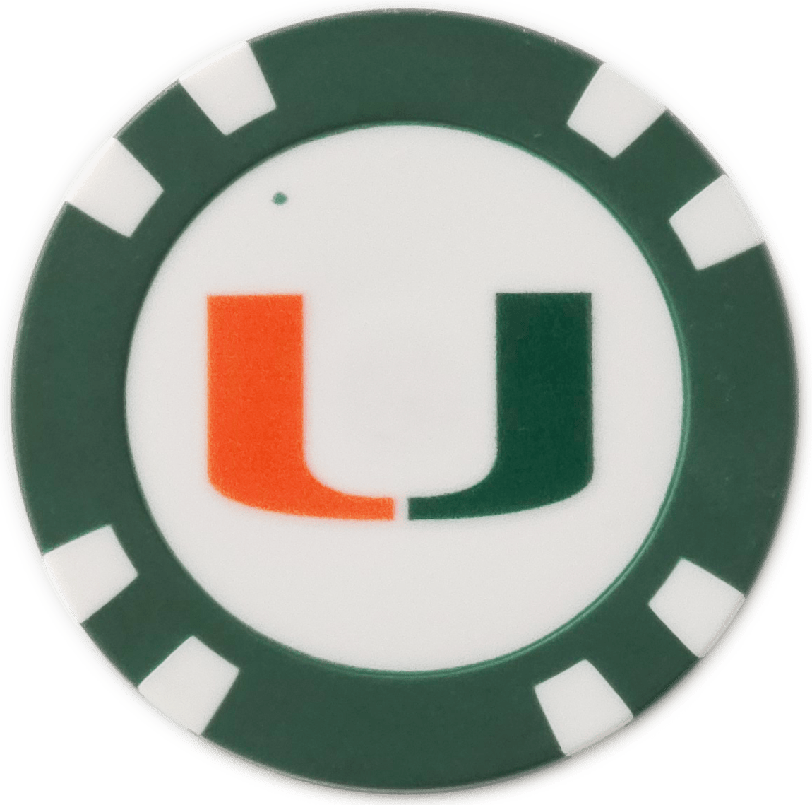 Officially Licensed Miami Hurricanes Poker Chip Ball Marker - Club Rehab