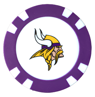 Officially Licensed Minnesota Vikings Poker Chip Ball Marker - Club Rehab