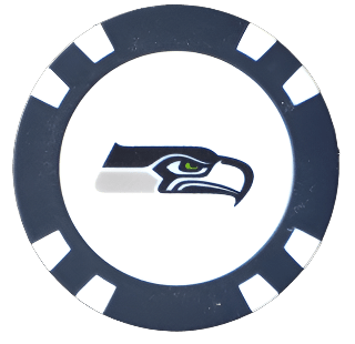 Officially Licensed Seattle Seahawks Poker Chip Ball Marker - Club Rehab