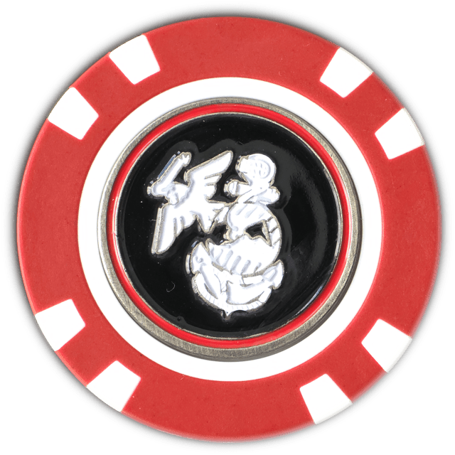 Officially Licensed U.S. Marines Poker Chip Ball Marker - Club Rehab