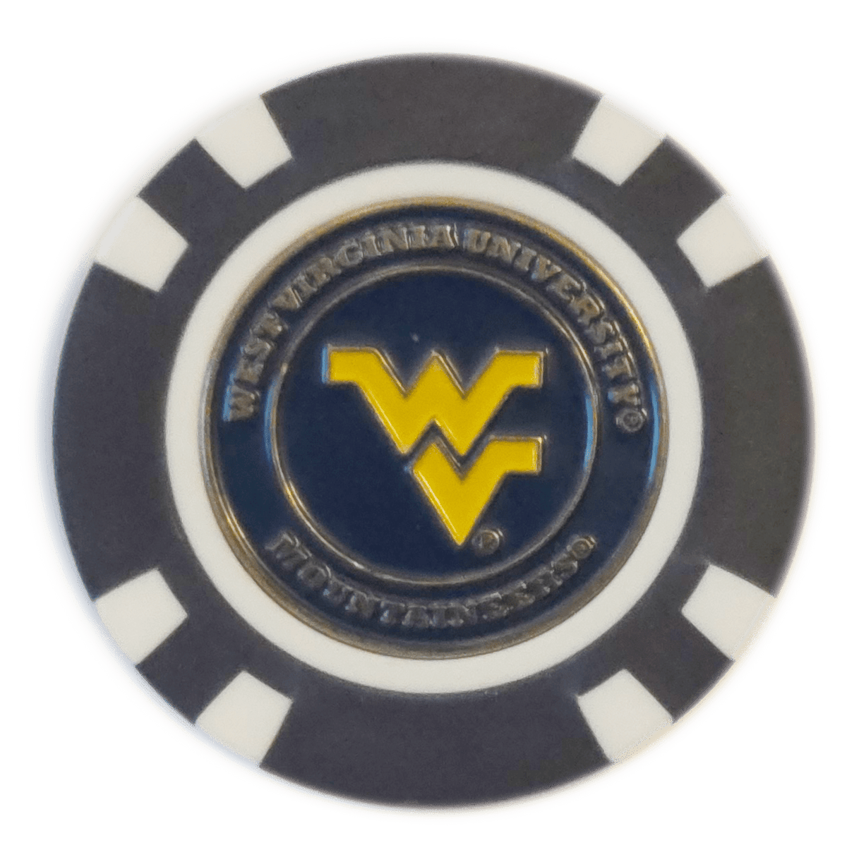 Officially Licensed West Virginia Mountaineers Poker Chip Ball Marker - Club Rehab