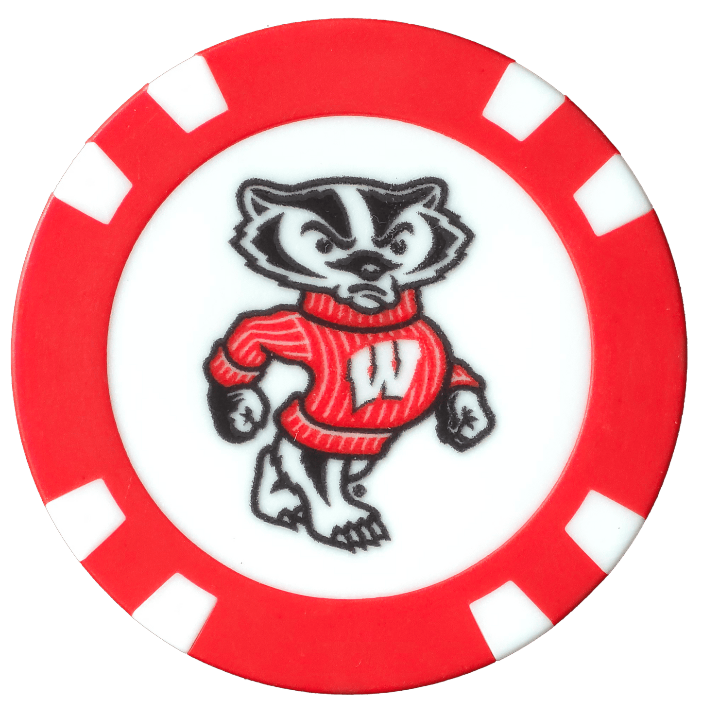 Officially Licensed Wisconsin Badgers Poker Chip Ball Marker - Club Rehab