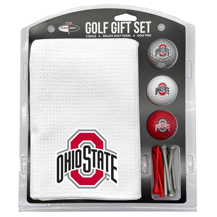 Ohio State Buckeyes White Microfiber Towel Golf Gift Set - Club Rehab