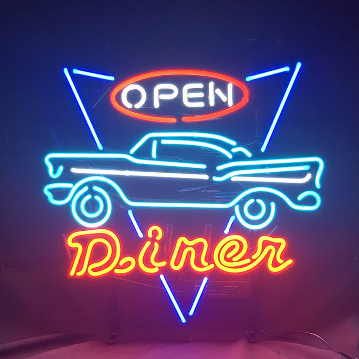 Open Diner Car Motel Neon Signs Light - Club Rehab