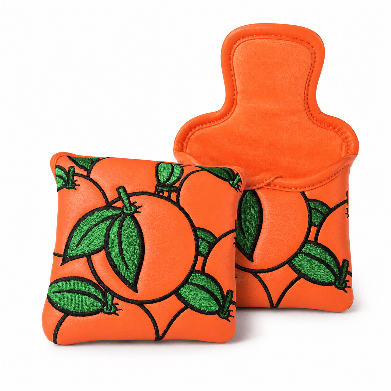 Orange Crush Headcover Set (Driver + Fairway + Hybrid) | Optional Mallet Putter Cover - Mallet Putter Cover - Club Rehab