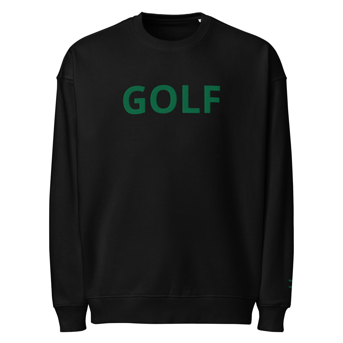 Oversized Embroidered GOLF Sweatshirt – Mulligans & Mimosas Sleeve Detail - Black S - Club Rehab