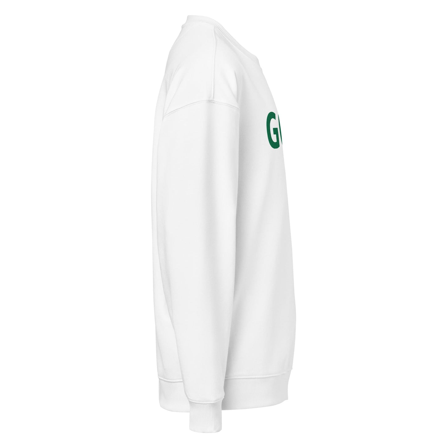 Oversized Embroidered GOLF Sweatshirt – Mulligans & Mimosas Sleeve Detail - White S - Club Rehab