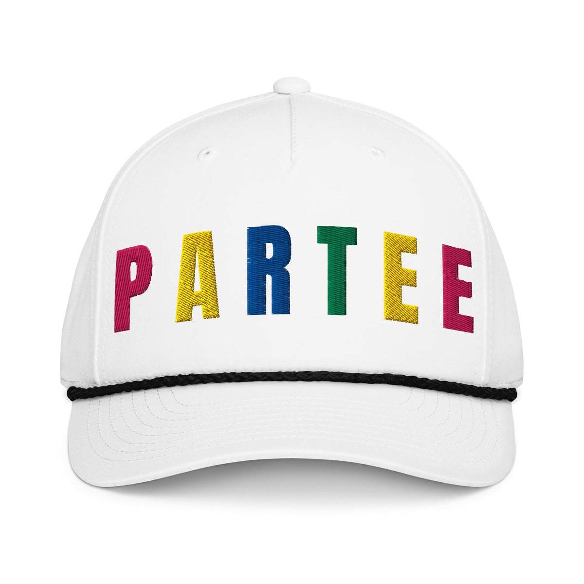 PARTEE Retro Golf Hat for Women - Birdie Pop Collection - White/Black - Club Rehab