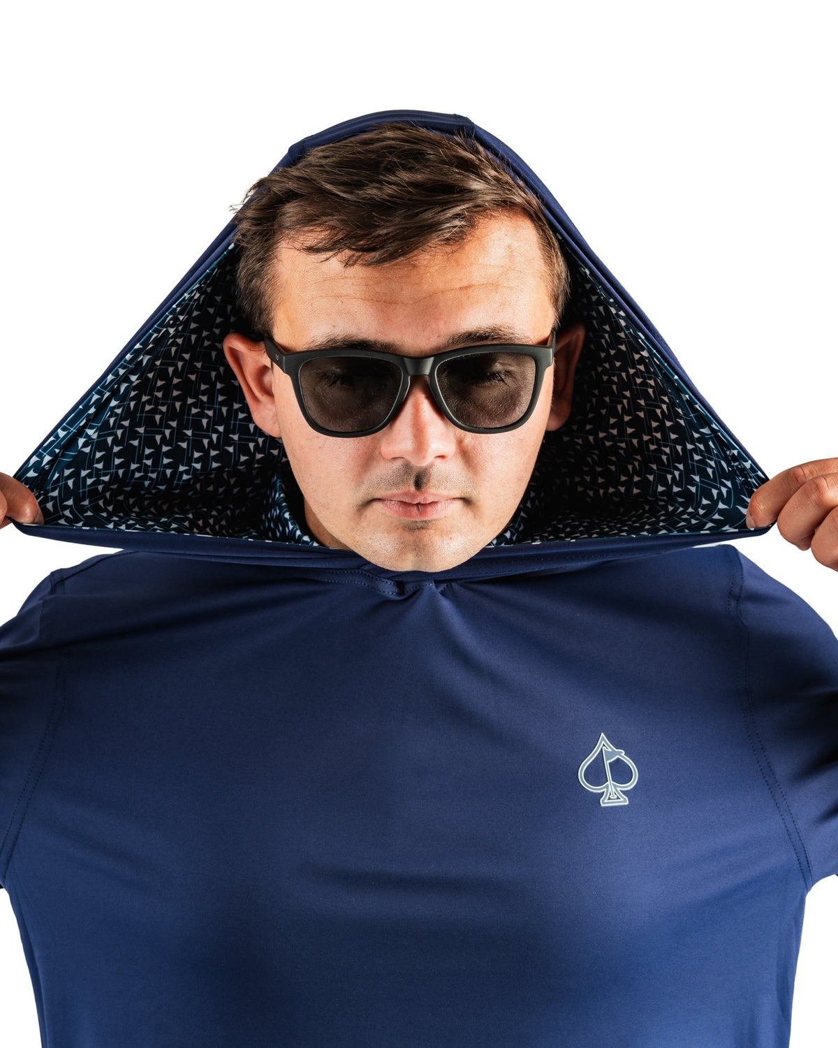 Performance Golf Hoodie - Flag Stick Navy and White - S - Club Rehab